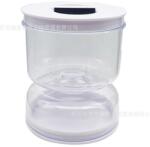 Flippy Pickle Jar, Flippy, folyadékleválasztóval, Hermetikus, Hőálló, Homokóra típusú, 800 ml, ABS, Fehér, 13x11 cm (125834)
