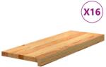 vidaXL Lépcsőfokok 16 db világosbarna tömör tölgyfa 3282989 (3282989)
