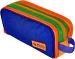 Herlitz Penar tip etui Neon, 3 compartimente, albastru/portocaliu, Herlitz HZ400206618 Penar