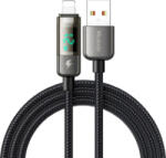 Mcdodo Cablu Mcdodo USB la compatibil Lightning Display Auto Power Off, Fast Charging, 1.2m, Negru (CA-3620)