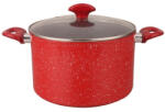 Voltz Oala Oliver Voltz Florence OV54418AP20D, 20 cm, 4, 3 l, Acoperire marmorata, Fara PFOA, Pentru aragaz si plite, Inductie, Rosie (OV54418AP20D)