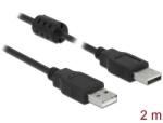 Delock 84891 USB 2.0 A > USB 2.0 A összekötő kábel, 2 m, fekete (84891) (84891)