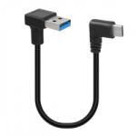  Cablu USB 3.2-A la USB type C T-T unghi/unghi 90 grade 0.2m Negru, kur31-45 (KUR31-45)