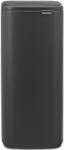 Brabantia Bo Touch Bin nyomófedeles hulladékgyűjtő, karcsú, négyzetes forma, műanyag tartály, 30L - O méret, acél, határtalan szürke ásványi textúra - 238284 (BR238284)