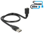 Delock kábel USB 2.0 Type-A apa & gt; USB 2.0 Micro-B anya ShapeCable 0, 50 m (83922)