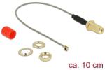 Delock Antenna kábel SMA anya válaszfali csatlakozóval ferrittekercs apa MHF I csatlakozó 1.13 10 c (89832)