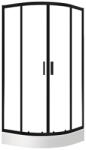 Laveo BRESSO félkör zuhanykabin 80x80x185 cm átlátszó üveg/fekete (JKD_786Z)