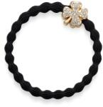 By Eloise London Gold Diamanté Clover Leaf Black