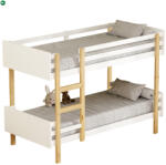 Emeletes ágy, 90x200, tölgy/fehér, DAMLA