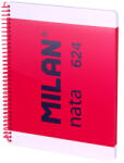 MILAN Caiet cu spirala A4, 80 file, matematica, MILAN Nata 624 roz