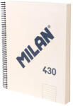 MILAN Caiet cu spirala A4, 120 file, dictando, MILAN 430 bej