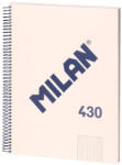 MILAN Caiet cu spirala A4, 80 file, matematica, MILAN 430 bej