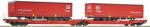 Roco 6600168 Iker-zsebeskocsi, T3000e, Sdggmrs, DB Cargo félpótkocsikkal, DB AG VI (9005033072254)
