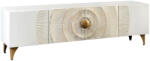 Invicta Comoda TV GOLDEN SUNSET 180 cm 3D din lemn de mango, alb (48411)