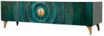 Invicta Comoda TV GOLDEN SUNSET 180 cm 3D din lemn de mango, turcoaz (48525)