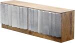 Invicta Comoda TV ZALVERO 150 cm din lemn de mango, fatada din aluminiu, argintiu natural (44477)