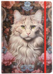 Argus Keményfedeles Notesz B/5 Vonalas 96 Lapos Piros Gumival Cat (BP078230401)