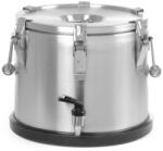HENDI Szigetelt hordozható ételtárolóedény - csappal, HENDI, Profi Line, 15L, Ezüst, ⌀330x(H)280mm (710135) - prochef