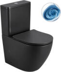 Cerano - Cesso, Vortex kombinációjú WC - Vortex öblítés + Slim/SoftClose ülőke - alsó/hátsó lefolyó - matt fekete - 61, 8x38 cm (CER-680357)