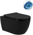 Cerano - fali WC Felci, Vortex - Vortex öblítés + Slim/SoftClose ülőke - matt fekete - 55, 5x36 cm (CER-680366)