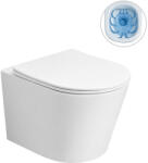 Cerano - fali WC Hugo, Vortex + Slim/UF ülőke - fényes fehér - 53x36 cm (CER-680363)