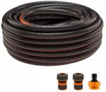NEO TOOLS Furtun de gradina, 6 straturi, antirasucire, cu 2 cuple si adaptor, 3/4", 30 m, NEO (141031)