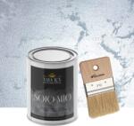 Torodecor Set Vopsea Decorativa de Lux, Solo Mio, Argintiu, cu Cristale Lichide Stralucitoare, Efecte Spectaculoase, 0, 5 Litri si Pensula 70 mm (SMP05001)