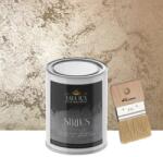 Torodecor Vopsea Decorativă de Lux Sirius, Maro Deschis, Finisaj Perlat cu Perle de Sticlă, 1L + Pensulă Inclusă (SIP1007)