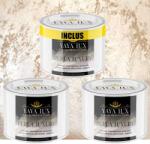 Torodecor Vopsea Decorativă Perla Luxury Cafea cu Lapte | Pachet 1, 5L (2×0, 5L + 0, 5L) cu fulgi perlați (PL05004X3)