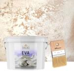 Torodecor Set Vopsea Decorativa de Lux, Eva Madreperla Cafea cu Lapte, cu Fulgi de Sticla, 2.5 L si Pensula, 70 mm, YaYa Color (EMP25013)