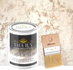 Torodecor Vopsea Decorativă Perla Luxury Cafea cu Lapte 2L cu fulgi perlați - Pensulă inclusă (PLP2004)