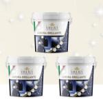 Torodecor Pachet 27 Litri, Vopsea Decorativa Lavabila Premium, Aurora Brillante, Alb Prafuit cu Efect 3D Argintiu Stelat, 2 X 9 Litri Plus 9 Litri Cadou (AB27012)