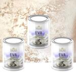 Torodecor Vopsea Decorativă de Lux Eva - Cafea cu Lapte | Pachet 1.5L (2×0.5L + 0.5L), Efect perlat luminos (EM05013X3)