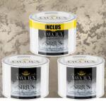 Torodecor Vopsea Decorativă de Lux Sirius - Bej Antichizat | Pachet 1.5L (2×0.5L + 0.5L), Finisaj Perlat cu Perle de Sticlă (SI05012X3)