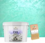 Torodecor Set Vopsea Decorativa de Lux, Eva Madreperla Verde Deschis, cu Fulgi de Sticla, 2 Litri si Pensula 70 mm (EMP2009)