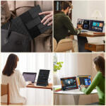  Kihúzható Kettős Laptop Monitor 14-17 hüvelyk, 14 hüvelykes IPS Full HD 1080P Képernyő, 60Hz, Plug & Play, USB-C, Kompatibilis Windows MacOS Linux Android rendszerekkel, Hordozható, Fekete
