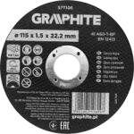 GRAPHITE Disc de taiere, corindon, pentru metal 115 x 1.5 x 22.2 mm, 41 A60-T-BF 57T106 (57T106) Disc de taiere