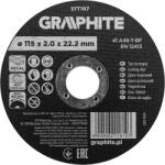 GRAPHITE Disc de taiere, corindon, pentru metal 115 x 2.0 x 22.2 mm, 41 A46-T-BF 57T107 (57T107) Disc de taiere