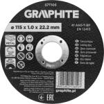 GRAPHITE Disc de taiere, corindon, pentru metal 115 x 1.0 x 22.2 mm, 41 A60-T-BF 57T105 (57T105) Disc de taiere