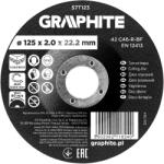 GRAPHITE Disc de taiere, corindon, pentru beton, convex 125 x 2.0 x 22.2 mm, 42 C46-R-BF 57T123 (57T123) Disc de taiere