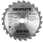 GRAPHITE Disc fierastrau circular cu varfuri HM 250 x 30mm, 24 dinti 57T230 (57T230) Disc de taiere