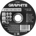 GRAPHITE Disc de taiere, corindon, pentru metal/INOX 125 x 1.0 x 22.2 mm, 41 A60-T-BF 57T102 (57T102) Disc de taiere