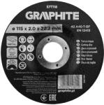 GRAPHITE Disc de taiere, corindon, pentru metal, convex 115 x 2.0 x 22.2 mm, 42 A46-T-BF 57T118 (57T118) Disc de taiere