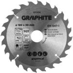 GRAPHITE Disc fierastrau circular cu varfuri HM 180 x 30mm, 24 dinti 57T214 (57T214)
