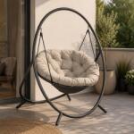 Chomik PATIO függőszék párnával | szürke/bézs (FAT9927)