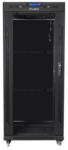 Lanberg 19 szabadon álló rack szekrény 27U/800X1200 üvegajtó, lapraszerelt, LCD kijelző, fekete (FF01-8227-12BL)