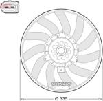 DENSO Ventilator, radiator DENSO DER02008 (DER02008) - fixbox