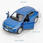 Welly Macheta Volkswagen T-Roc albastra 1: 32 replica metal cu usi deschise si mecanism pull back fara cutie (JPT)