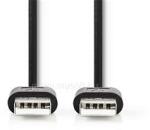 Nedis CCGL60001BK20 USB A apa - USB-A apa kábel, USB2.0, hossz: 2m (CCGL60001BK20) (CCGL60001BK20)