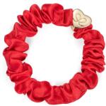 By Eloise London Silk Scrunchie Gold Heart Elastice de păr pentru femei culoare Cherry Red